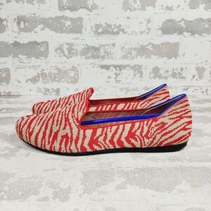 NEW Rothy's The Flat Red Zebra Round Toe Slip On Loafers V112
